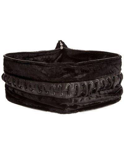 Ann Demeulemeester Lace Detail Belt - ブラック