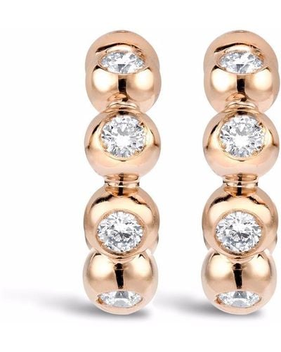 Pragnell 18kt Rose Gold Bohemia Diamond Hoop Earrings - Pink