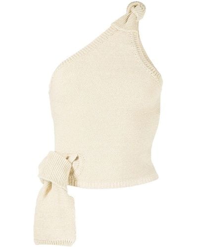 Jacquemus La Maille Noeud Knitted Top - White
