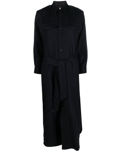 RRL Belted Wool-blend Shirtdress - Black