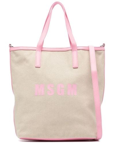 MSGM Bolso shopper pequeño con logo - Rosa