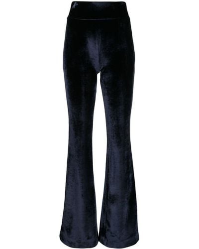 Galvan London Pintucked Velvet High-waisted Trousers - Blue