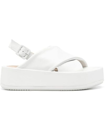 Paloma Barceló Basima Leather Platform Sandals - White