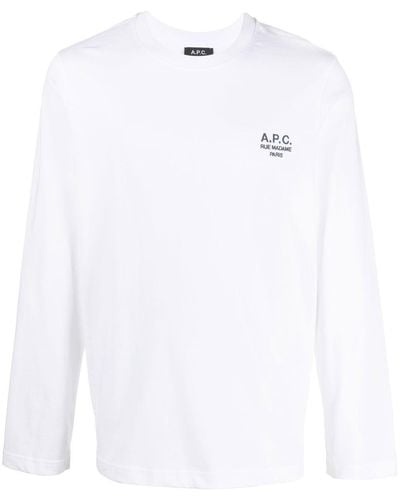 A.P.C. T-shirt Oliver a maniche lunghe - Bianco