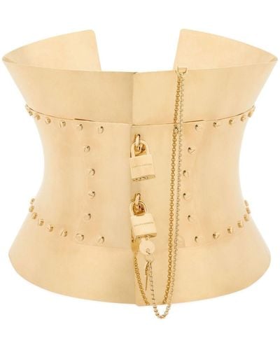Dolce & Gabbana Cinturón con diseño de corsé y candado - Neutro