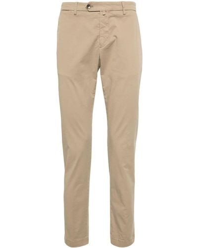Briglia 1949 Low-rise Stretch-cotton Tapered Chinos - Natural