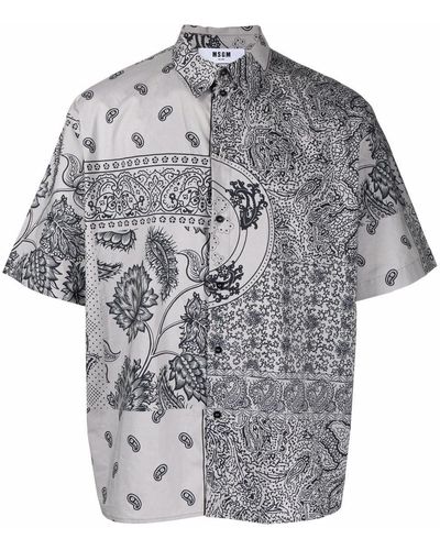 MSGM Overhemd Met Paisley-print - Grijs