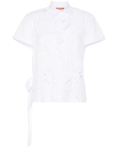 Ermanno Scervino Broderie Anglaise Katoenen Blouse - Wit