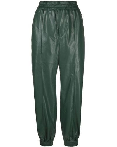 Nanushka Pantalones rectos con dobladillo ajustado - Verde