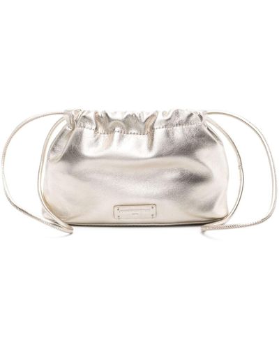 Claudie Pierlot Metallic Leather Bucket Bag - White