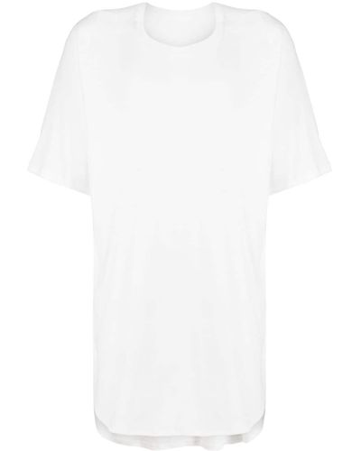 Julius T-shirt en coton à ourlet incurvé - Blanc