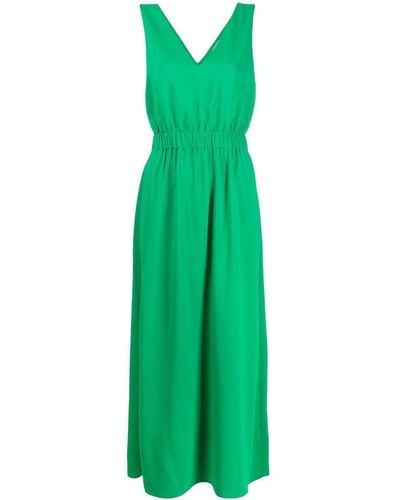 P.A.R.O.S.H. Kleid mit V-Ausschnitt - Grün