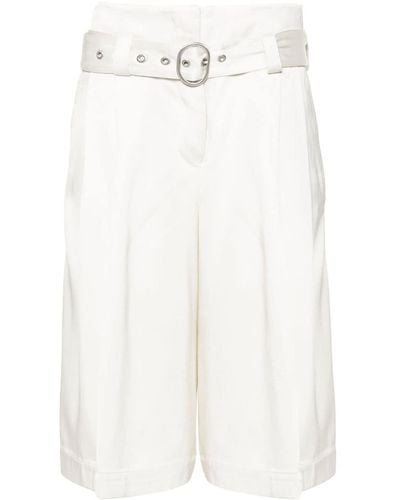 Jil Sander High-waist Satin Shorts - White