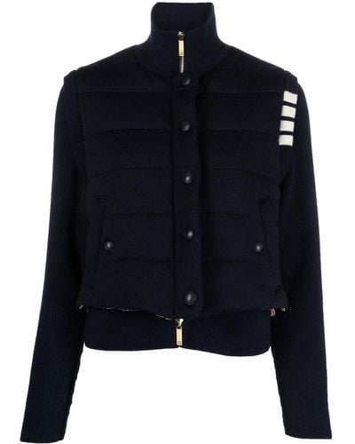 Thom Browne Reversible Knit-sleeve Padded Jacket - Black