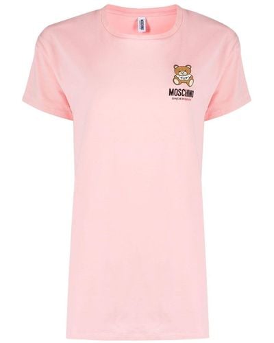 Moschino Vestido estilo camiseta con estampado Teddy Bear - Rosa