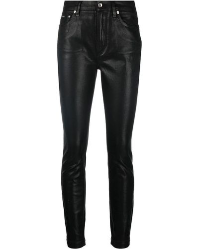 Dolce & Gabbana High-waisted Coated Jeans - Black