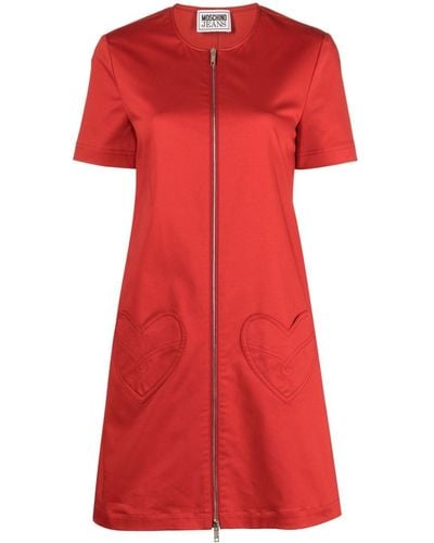 Moschino Jeans Kleid mit Herz-Patch - Rot