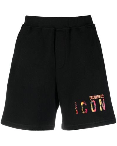 DSquared² Icon Logo-print Shorts - Black