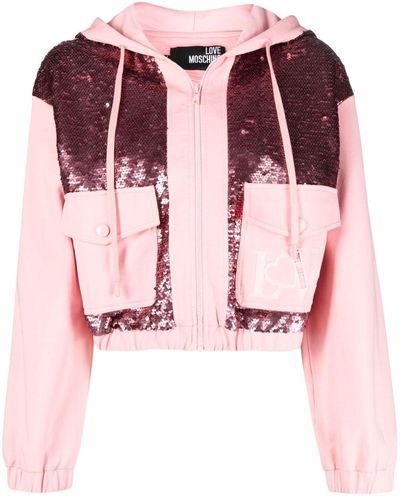 Love Moschino Sequin-embellished Bomber Jacket - Pink