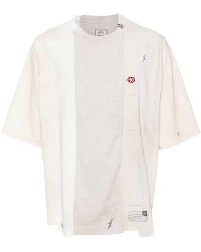 Maison Mihara Yasuhiro Vertical Switching Tシャツ - ホワイト
