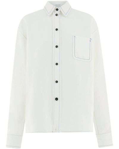 Ferragamo Contrast-stitched Shirt - White
