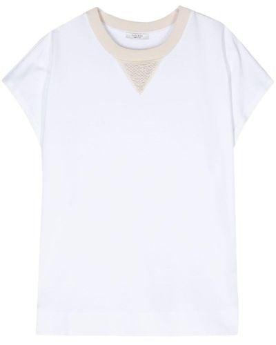 Peserico Cap-sleeve Cotton T-shirt - White