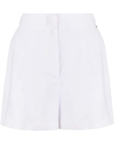 Armani Exchange High-waist Pleated Tailored Shorts - White
