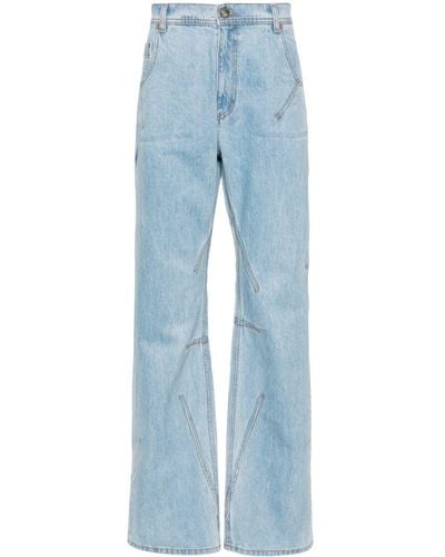ANDERSSON BELL Halbhohe Wide-Leg-Jeans - Blau