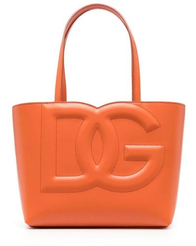 Dolce & Gabbana Dgロゴ レザートートバッグ - オレンジ