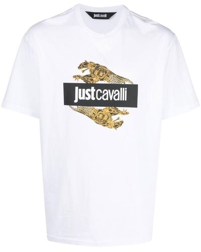 Just Cavalli T-Shirt mit Logo-Print - Weiß