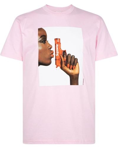 Supreme Water Pistol Crew Neck T-shirt - Pink