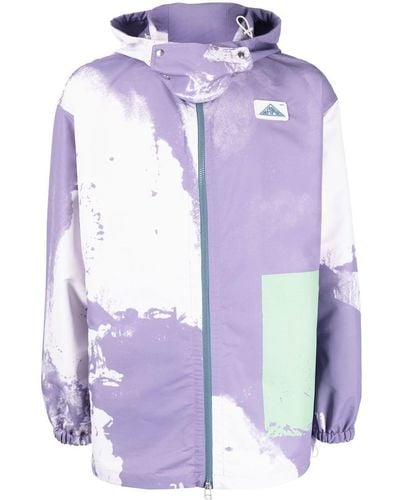 OAMC Tie Dye-print Zip-up Hooded Jacket - Purple