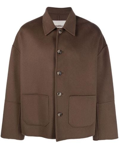 Nanushka Seger Wool-silk Shirt Jacket - Brown