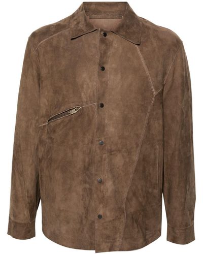 Salvatore Santoro Suede Shirt Jacket - Bruin