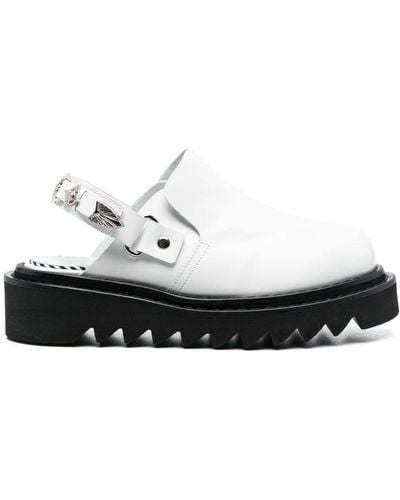 Toga Buckled Ankle-strap Flat Mules - White