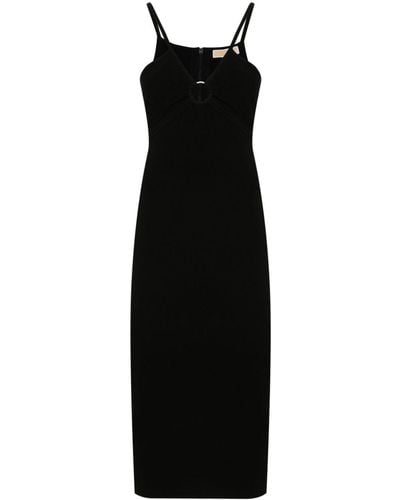 MICHAEL Michael Kors Cut-out Detail Knitted Midi Dress - Black