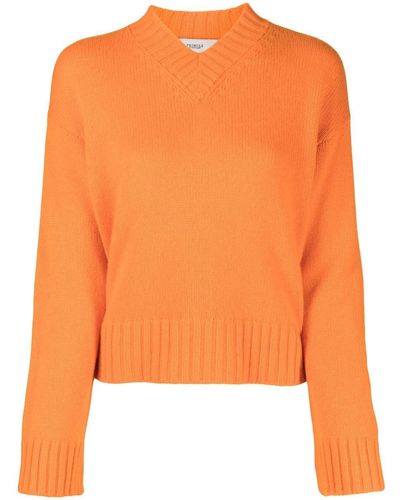 Pringle of Scotland V-neck Cashmere Sweater - Orange