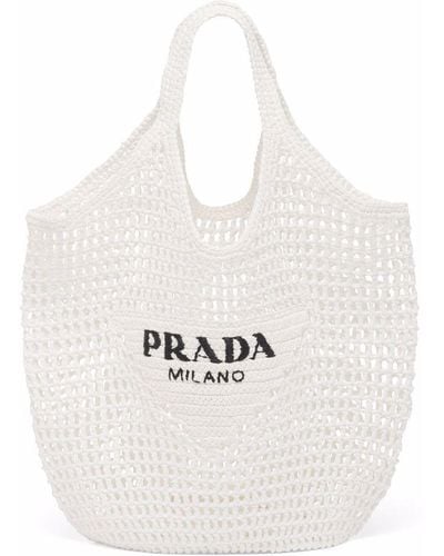 Prada Shopper Met Logo - Wit