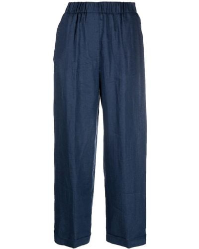 Peserico Wide-leg Linen Pants - Blue