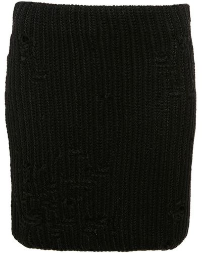 JW Anderson Distressed Knitted Mini Skirt - Black