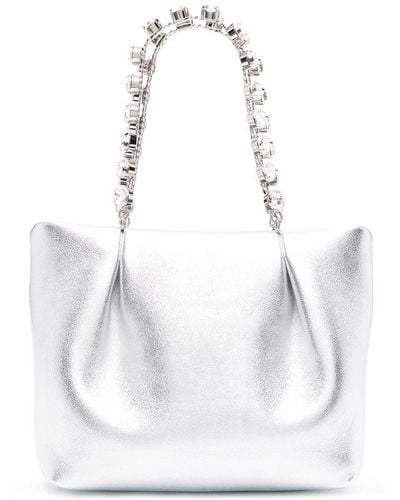 Aquazzura Galactic Mini Leather Tote Bag - White