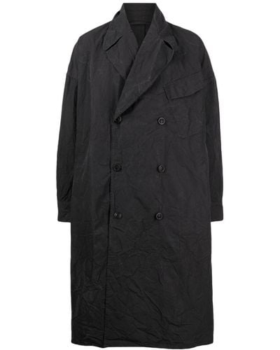 Casey Casey Army Double-breasted Cotton Coat - Black