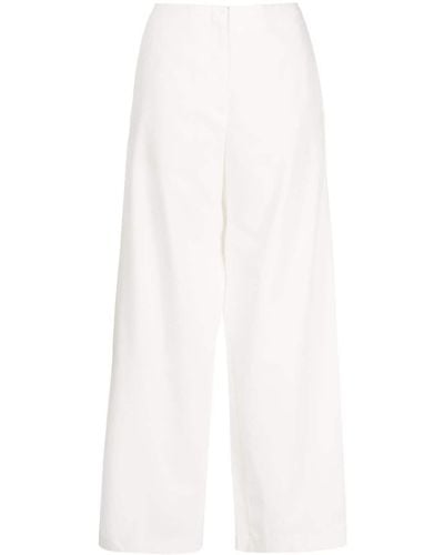 Forte Forte Pantalones anchos con detalles de cristal - Blanco