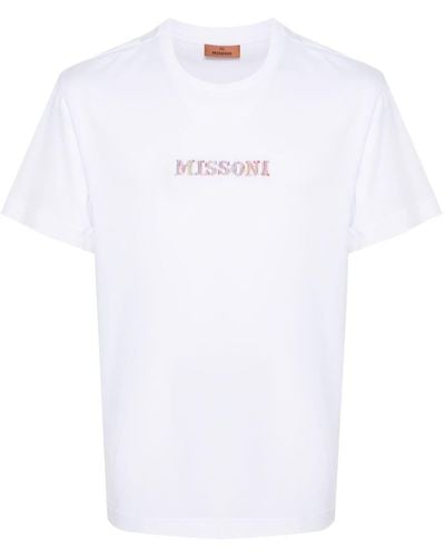 Missoni T-Shirt mit Logo-Stickerei - Weiß