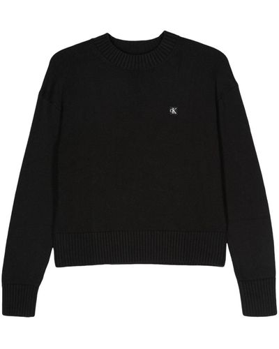 Calvin Klein ロゴアップリケ プルオーバー - ブラック