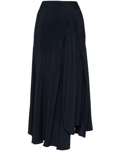 Victoria Beckham Asymmetric Crepe Midi Skirt - Blue