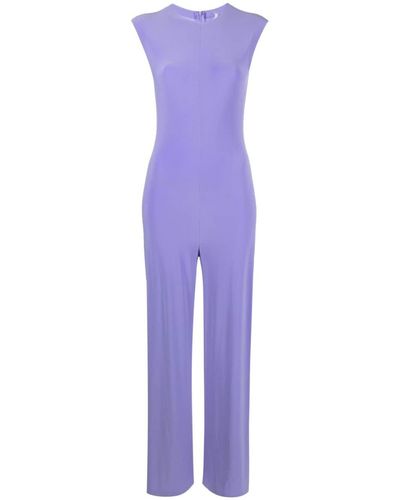 Norma Kamali Wide-leg Sleeveless Jumpsuit - Purple