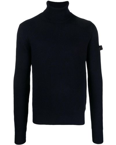 Peuterey Evros Logo-patch Roll-neck Sweater - Blue