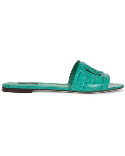 Dolce & Gabbana Dg Millenials Leather Sandals - Green