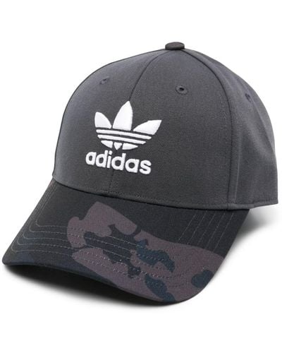 adidas Camouflage-print Logo-embroidered Cap - Gray